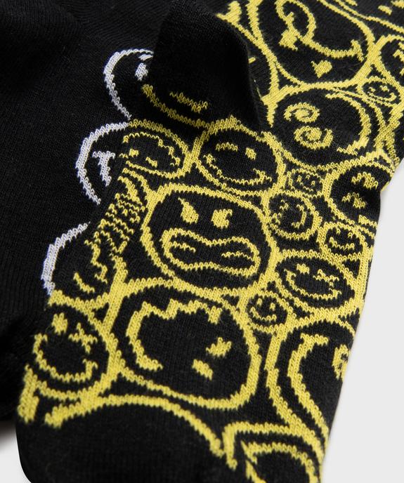 Chaussettes tige haute imprimées garçon - Smiley World (lot de 3 paires) vue2 - SMILEY - GEMO