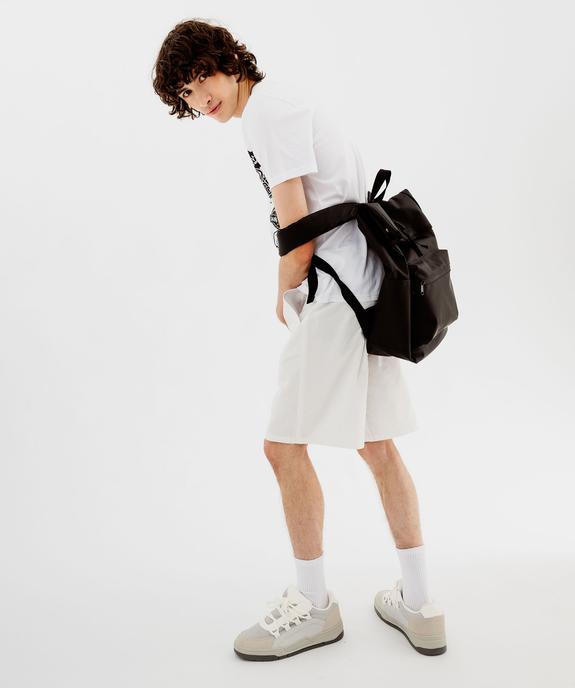 Bermuda en toile de coton à taille élastiquée homme vue1 - GEMO (HOMME) - GEMO