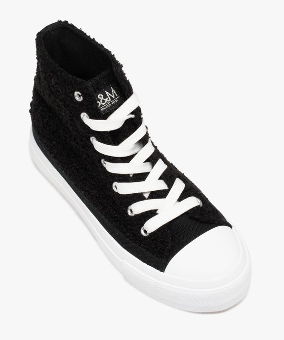 Baskets femme montantes en textile bouclé uni - Banana Moon vue5 - B&M BY BANANA M - GEMO