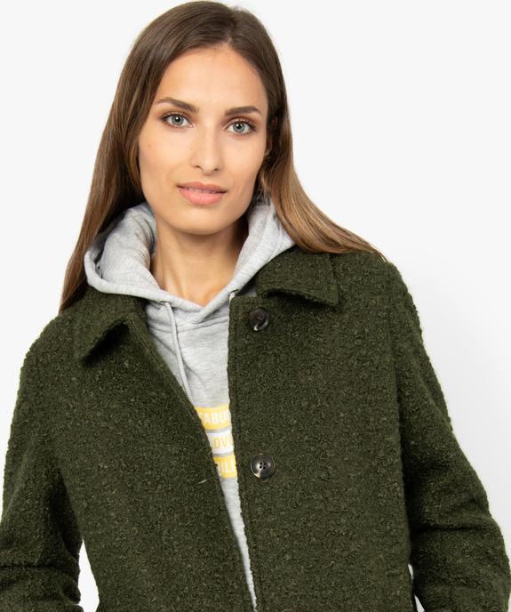 Manteau femme mi-long en maille bouclette vue2 - GEMO(FEMME PAP) - GEMO