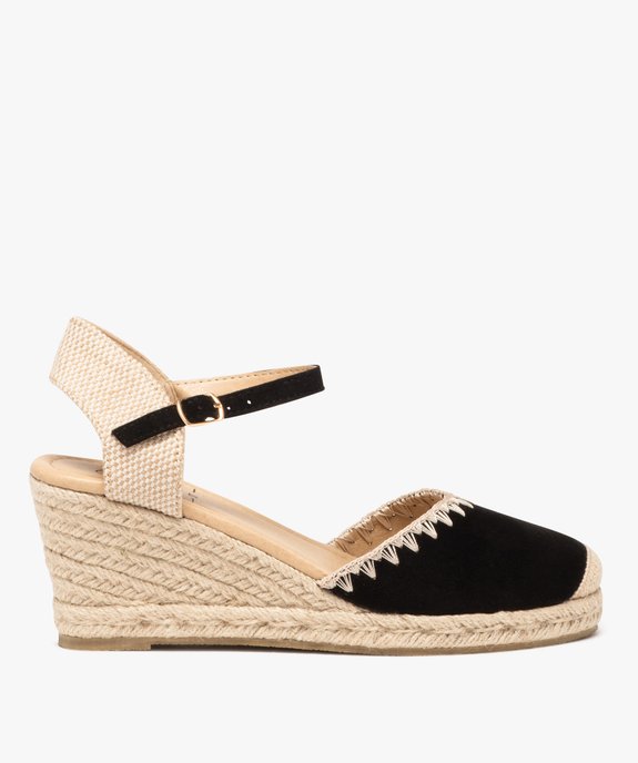 Sandales femme compensées avec bride à boucle et bout fermé vue1 - GEMO(URBAIN) - GEMO