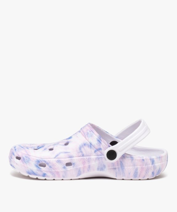 Sabots souples femme dessus perforé tie and dye vue3 - GEMO (PLAGE) - GEMO