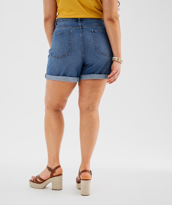 Short en jean coupe mom à revers femme grande taille vue3 - GEMO (G TAILLE) - GEMO