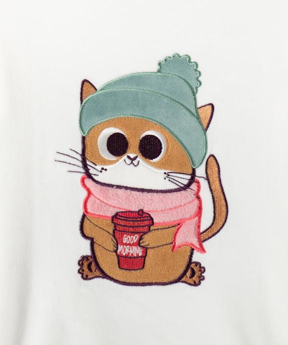 Pyjama en velours bicolore à motif chat fille vue3 - GEMO (ENFANT) - GEMO