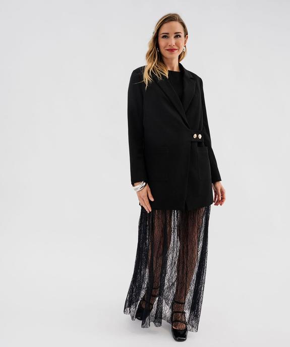 Robe longue sans manches avec empiècement dentelle femme vue4 - GEMO(FEMME PAP) - GEMO