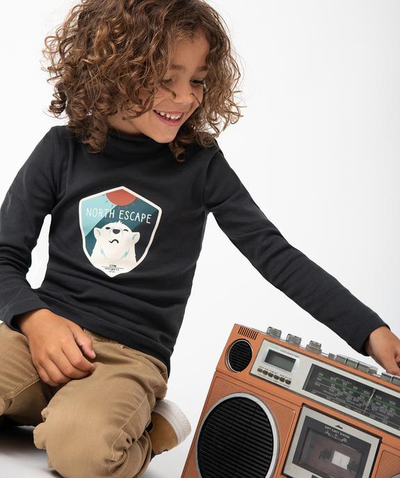 Tee-shirt garçon imprimé à manches longues et col roulé vue1 - GEMO (ENFANT) - GEMO
