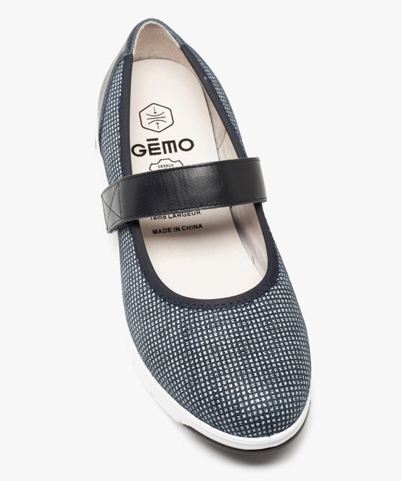 Ballerines femme confort en cuir à bride scratch vue5 - GEMO(URBAIN) - GEMO
