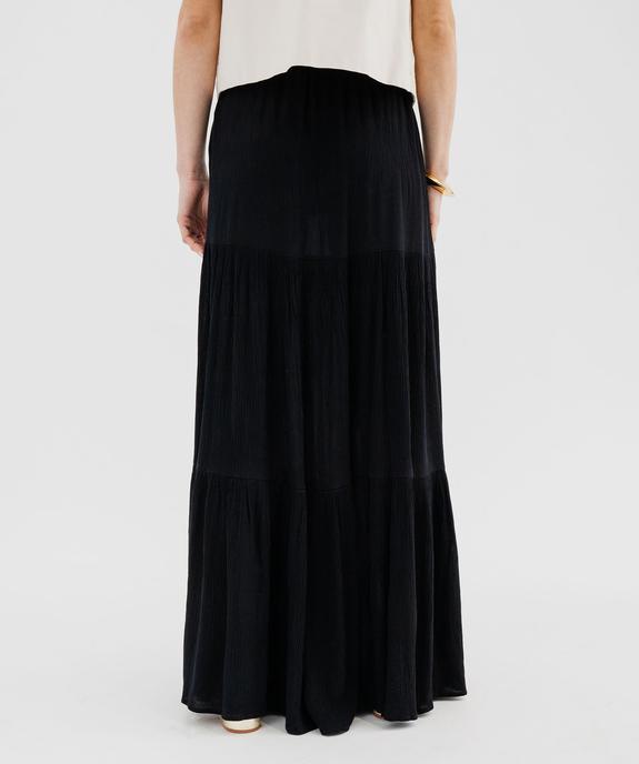 Jupe longue à volants en viscose froissée femme vue3 - GEMO(FEMME PAP) - GEMO