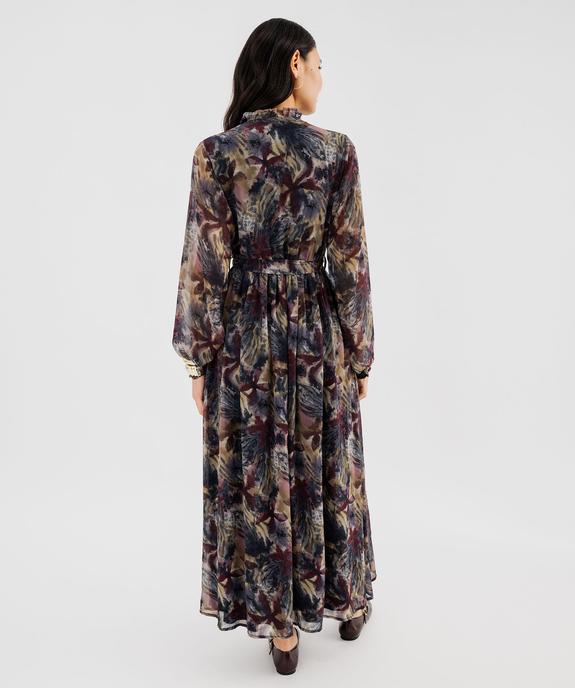 Robe longue en voile à motifs fleuris femme vue3 - GEMO 4G FEMME - GEMO