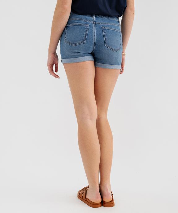 Short en jean stretch avec revers cousus femme vue3 - GEMO(FEMME PAP) - GEMO