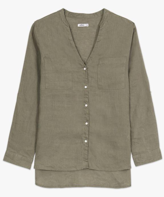 Chemise femme en lin à manches retroussables vue4 - GEMO(FEMME PAP) - GEMO