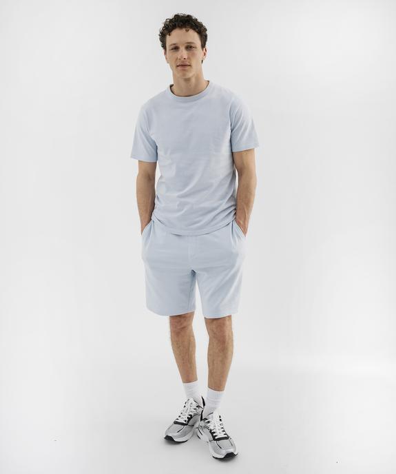 Bermuda en maille French Terry avec taille ajustable homme vue4 - GEMO 4G HOMME - GEMO