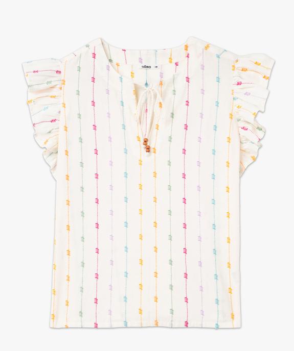 Blouse ample manches volantées à rayures multicolores femme vue4 - GEMO(FEMME PAP) - GEMO