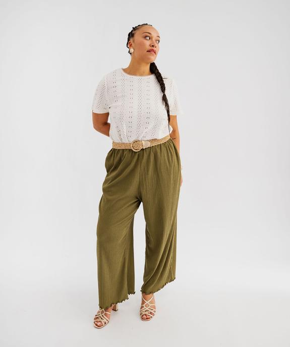 Tee-shirt manches courtes en maille ajourée femme grande taille vue4 - GEMO (G TAILLE) - GEMO
