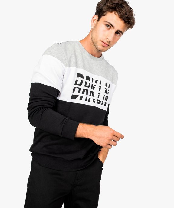 Sweat manches longues tricolore vue1 - GEMO (HOMME) - GEMO