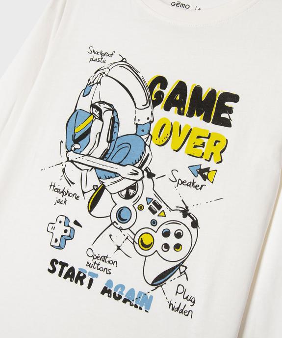 Tee-shirt manches longues avec motif sur l’avant garçon vue3 - GEMO 4G GARCON - GEMO