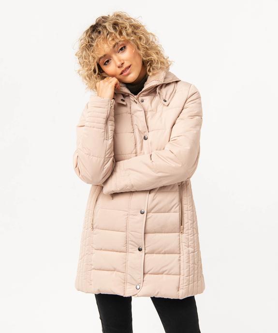 Manteau matelassé avec col montant doublé femme vue1 - GEMO 4G FEMME - GEMO