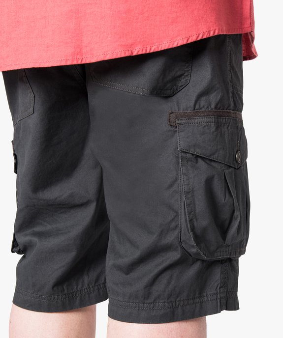 Bermuda uni à poches multiples vue2 - GEMO (G TAILLE) - GEMO
