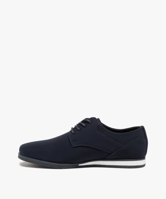 Derbies garçon unis en toile fermeture lacets vue3 - GEMO (ENFANT) - GEMO