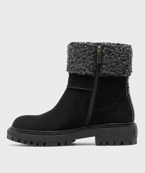 Boots avec tige en sherpa et semelle crantée femme - 5 Miles - 5 MILES Boots avec tige en sherpa et semelle crantée femme - 5 Miles vue3 - 5 MILES - GEMO