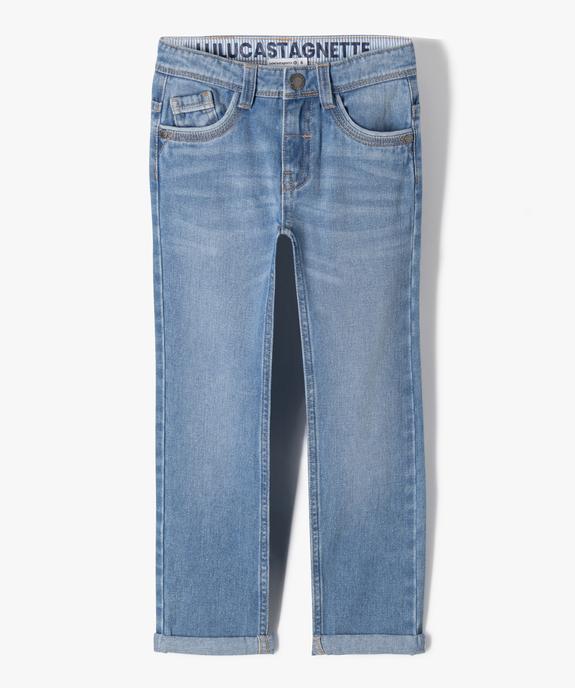 Jean slim délavé à revers et taille ajustable garçon - LuluCastagnette vue1 - LULUCASTAGNETTE - GEMO