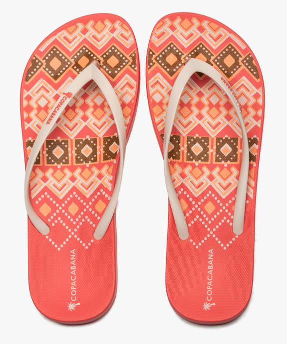 Tongs femme imprimées à fines brides - Copacabana vue1 - COPACABANA - GEMO