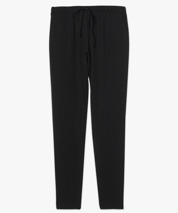 Pantalon en crêpe uni avec ceinture élastiquée vue4 - GEMO(FEMME PAP) - GEMO
