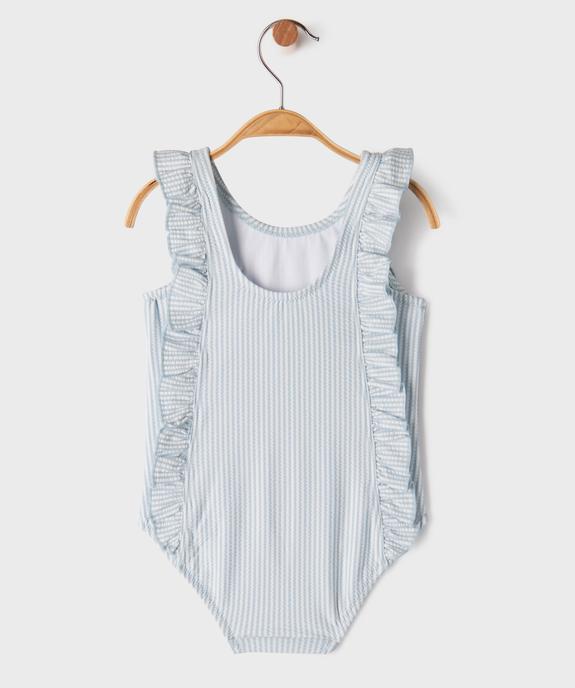 Maillot de bain une pièce à rayures et volants bébé fille - LuluCastagnette vue3 - LULUCASTAGNETTE - GEMO