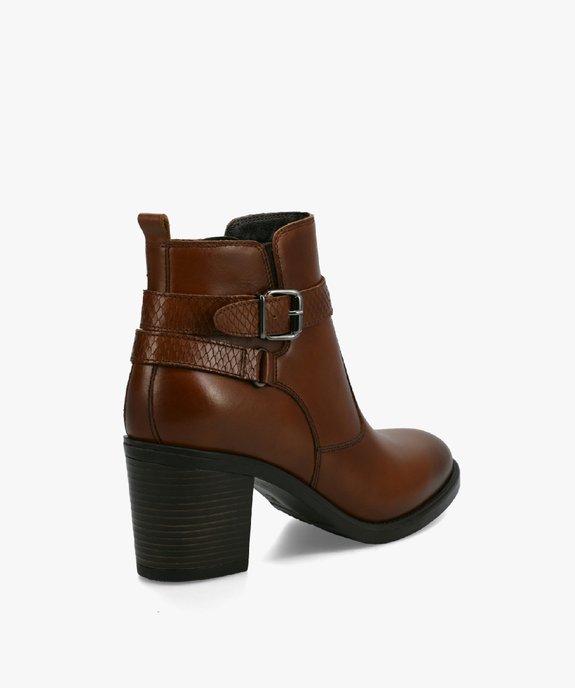 Boots femme à talon dessus cuir et bride fantaisie - Tanéo vue4 - TANEO - GEMO