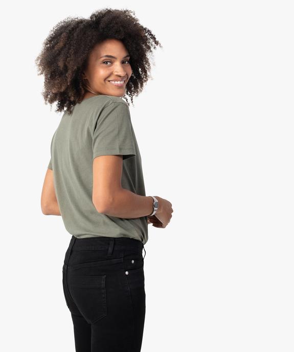 Tee-shirt femme avec large col V vue3 - GEMO(FEMME PAP) - GEMO