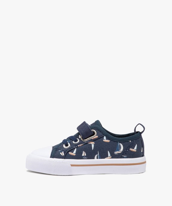 Baskets en toile imprimée avec scratch et lacets élastiques garçon vue4 - GEMO 4G GARCON - GEMO