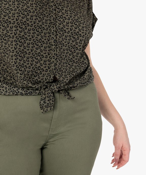 Blouse femme à manches courtes imprimée avec boutons vue6 - GEMO (G TAILLE) - GEMO
