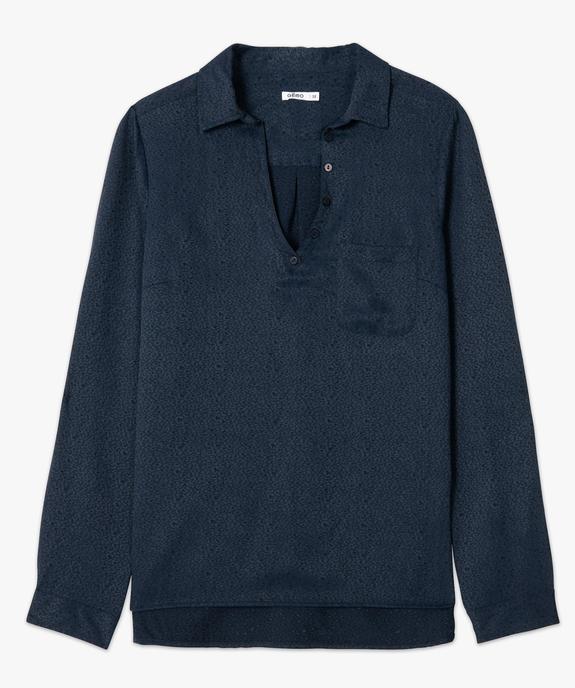 Blouse femme fluide à motifs irisés et col V à boutons vue4 - GEMO(FEMME PAP) - GEMO