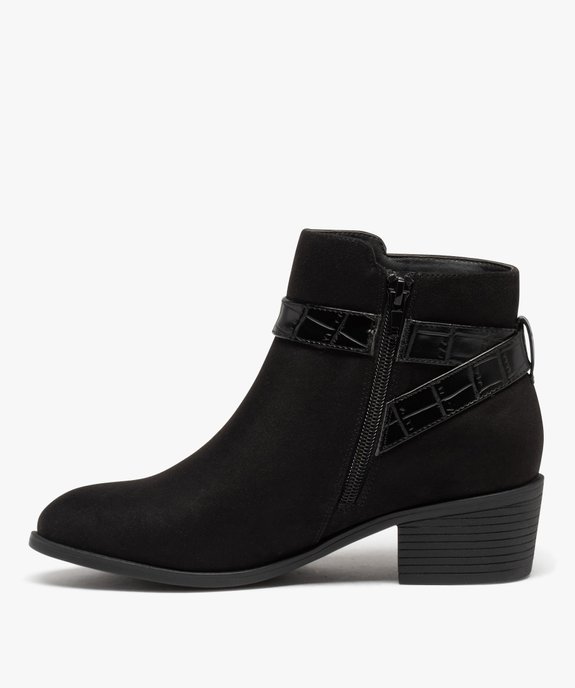 Boots femme unies à talon carré bride avec boucle fantaisie vue3 - GEMO (CASUAL) - GEMO