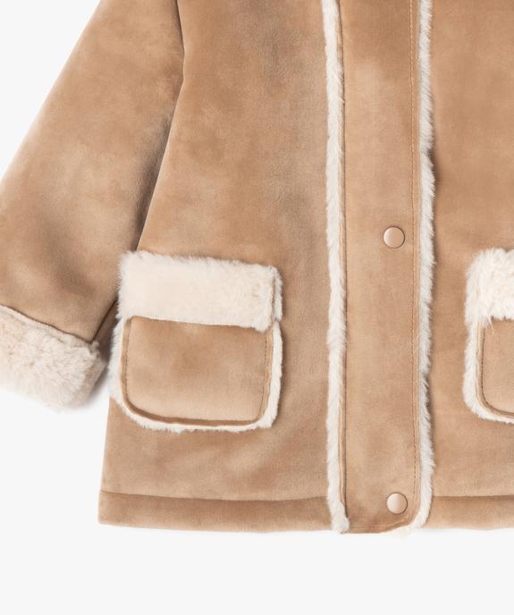 Manteau à capuche en velours doublure chaude bébé fille vue3 - GEMO(BEBE DEBT) - GEMO