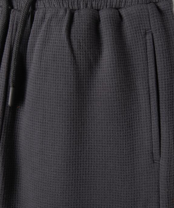 Bermuda de sport uni en maille nid d’abeille garçon vue2 - GEMO 4G GARCON - GEMO