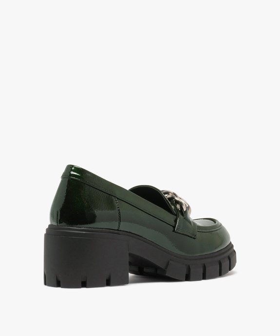 Mocassins chunky vernis à talon et semelle crantée femme vue10 - 5 MILES - GEMO