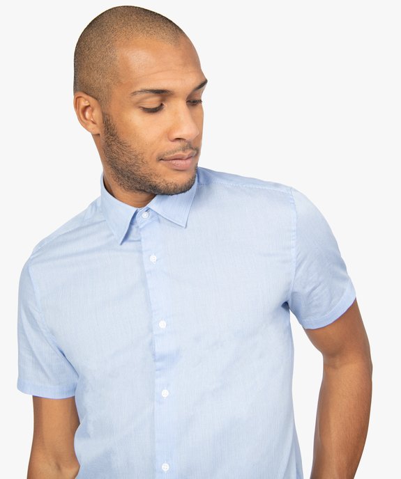 Chemise rayée homme manche courte discount