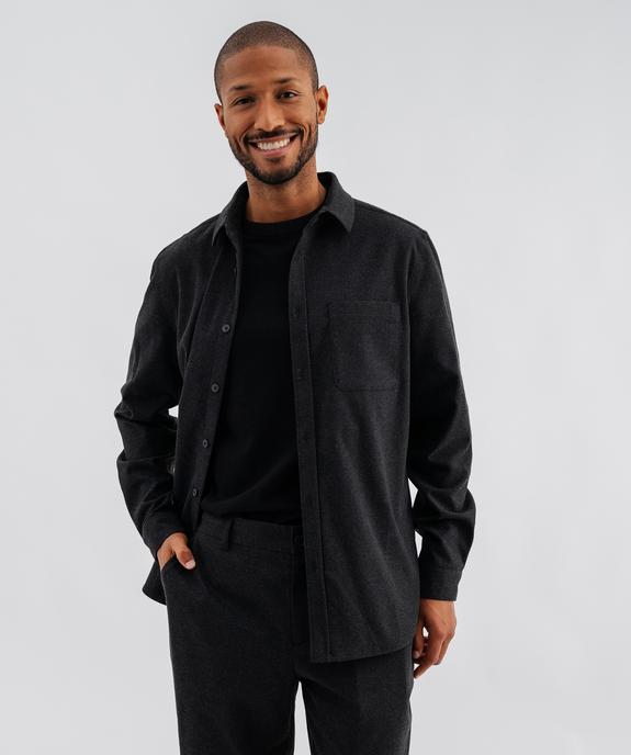 Chemise manches longues en flanelle homme vue2 - GEMO (HOMME) - GEMO