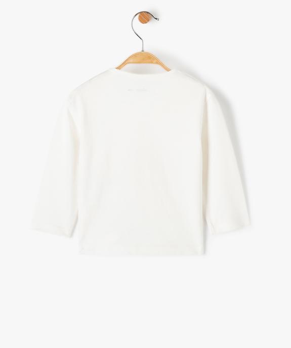 Tee-shirt bébé fille à manches longues imprimé à fentes latérales vue3 - GEMO(URBAIN) - GEMO