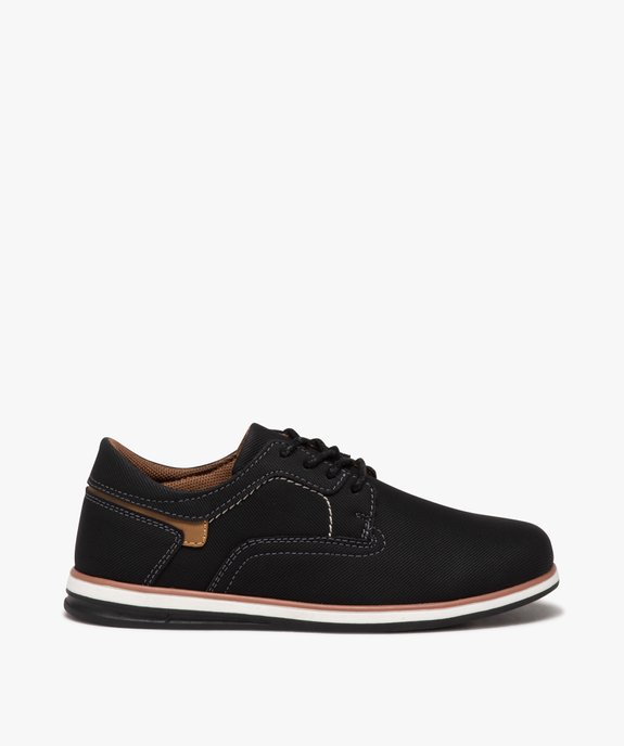 Derbies garçon unis à lacets avec semelle à liseré vue1 - BUGGY - GEMO