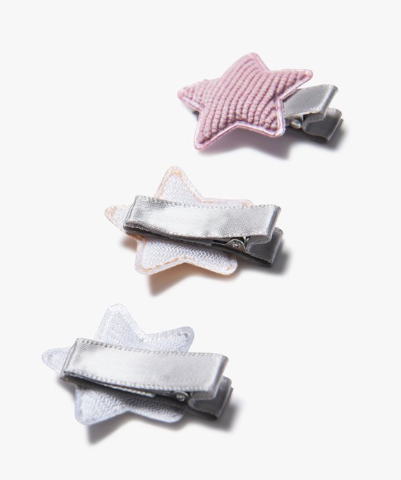 Pinces à cheveux fille avec motif étoile en velours côtelé vue2 - GEMO - GEMO