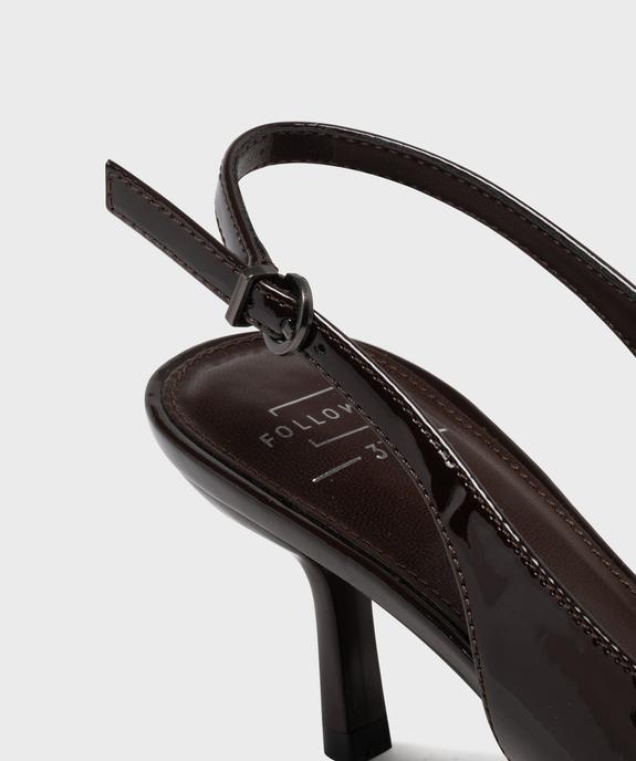 Escarpins sling-back vernis à bout pointu et talon fin femme- Follow Me vue6 - FOLLOW ME - GEMO