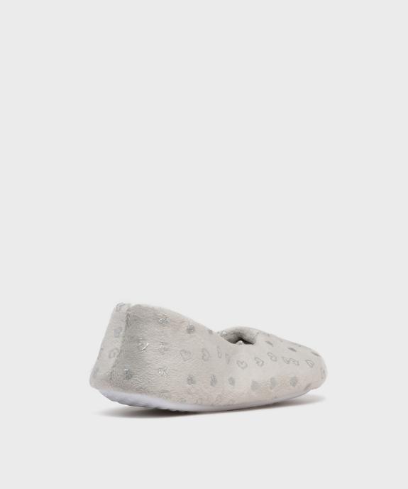 Chaussons ballerines en velours motifs coeurs femme vue4 - GEMO(HOMWR FEM) - GEMO