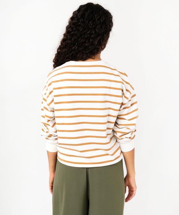 Sweat à rayures coupe large femme vue3 - GEMO(FEMME PAP) - GEMO