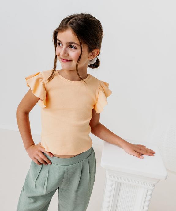 Tee-shirt manches courtes à volants fille vue4 - GEMO 4G FILLE - GEMO