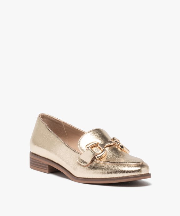 Mocassins femme unis effet métallisé avec bijou fantaisie vue3 - GEMO (CASUAL) - GEMO