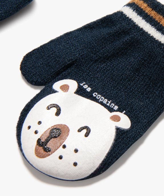 Moufles avec pouce bébé garçon (lot de 2) vue2 - GEMO(BEBE DEBT) - GEMO