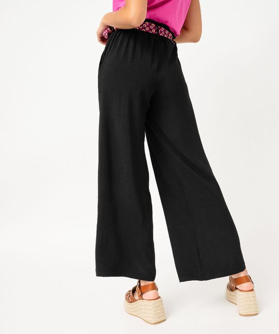 Pantalon large et fluide avec ceinture à motifs femme vue3 - GEMO(FEMME PAP) - GEMO