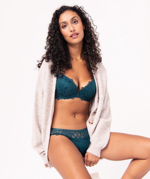Culotte en microfibre et dentelle femme vue3 - GEMO(HOMWR FEM) - GEMO